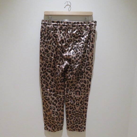 MOTHER The Lounger Ankle Pants in Wildcat Satin Leopard Print Large Mob Wife - Picture 11 of 15